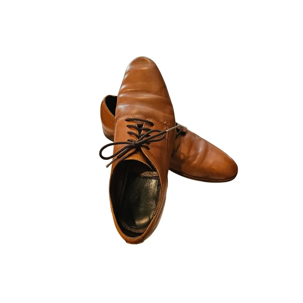 Blake Mckay T4 Leather Oxford Derby Dress Shoes Tan Men Size 9.5 Business Casual